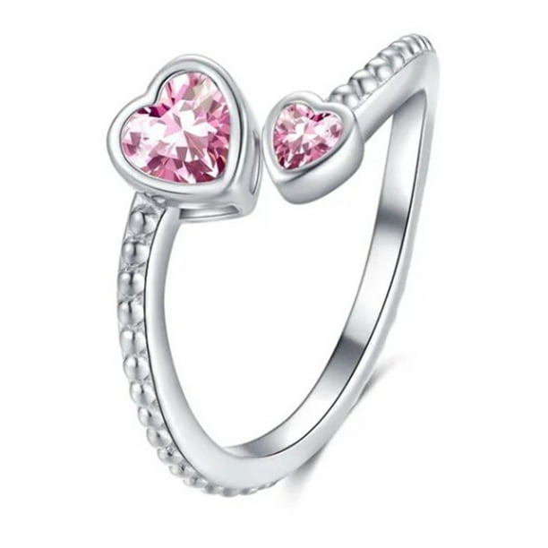 Anillos de Pareja Que Coinciden Anillo Ajustable Anillo de Cumpleaños de Piedra Anillo de Pareja Corazón Constelación Joyería de Cumpleaños Anillos de Parejas Conjunto