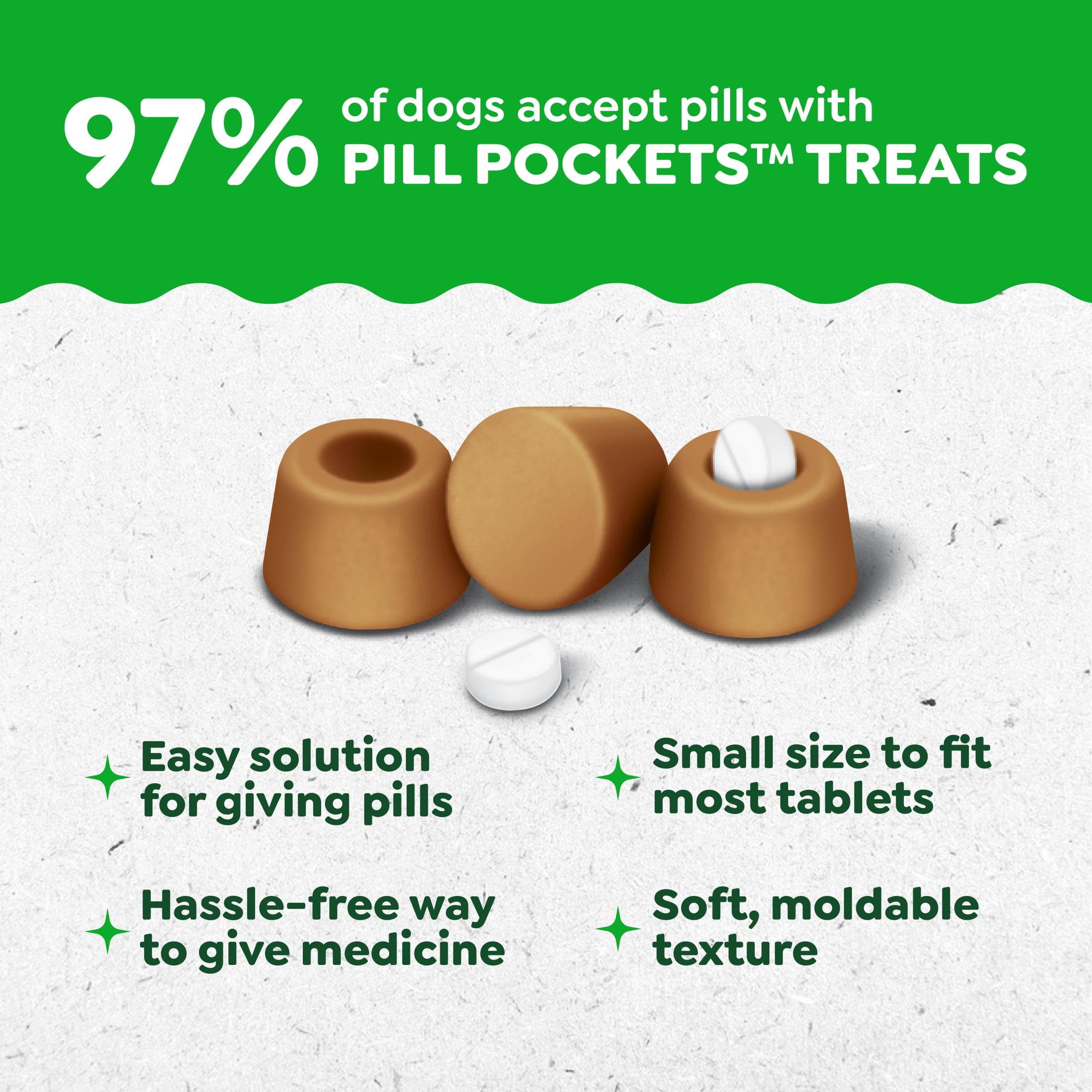 Greenies Pill Pockets for Dogs Chicken Flavor Small Size Soft Dog Treats, 3.2 oz Pouch