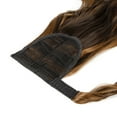 thumbnail image 3 of SHCKE 20" 22" Ponytail Extension Straight Curly Wrap Around Ponytail Extensions Synthetic Fiber Hair Extension Dark Brown Mix Light Auburn Hairpiece for Women, 3 of 4