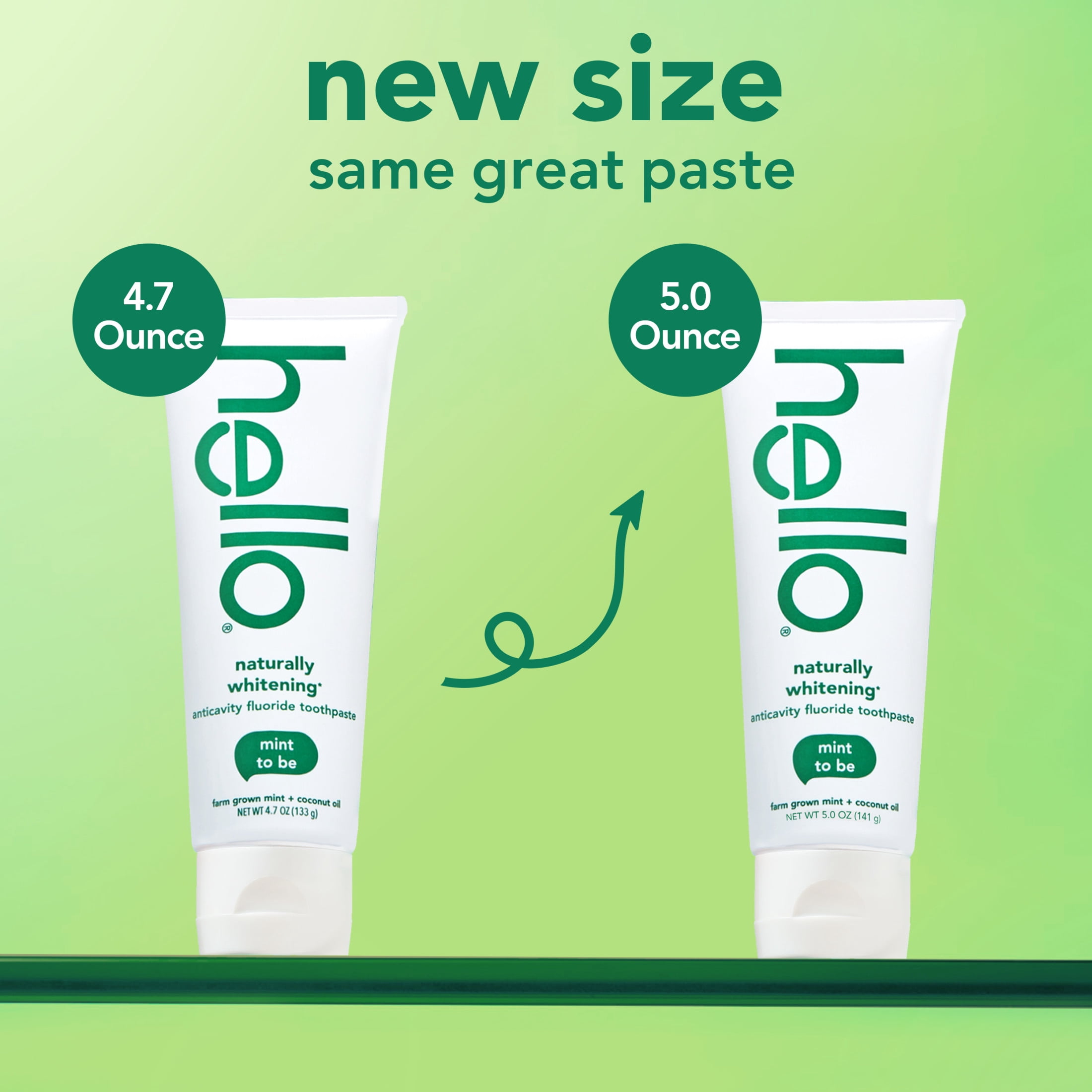 hello Naturally Whitening Anticavity Fluoride Toothpaste, Mint, 5 Oz