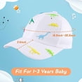 thumbnail image 4 of Gorra de béisbol para niños pequeños, de verano, con protección solar, diseño de dinosaurio, para niños de 1 a 3 años, 4 of 4