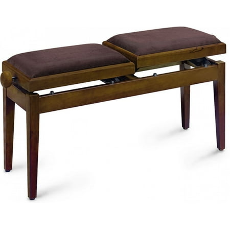 Piano Bench Cover Stagg PB245 WNM VBR Adjustable Two-Seat Piano Bench - Matte Walnut with Brown Velvet Seat Top ()