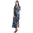thumbnail image 2 of Moomaya Long Bodycon Maxi Dress For Womens Short&nbsp;Sleeve V neck Printed Jersey T-shirt Dress, 2 of 6