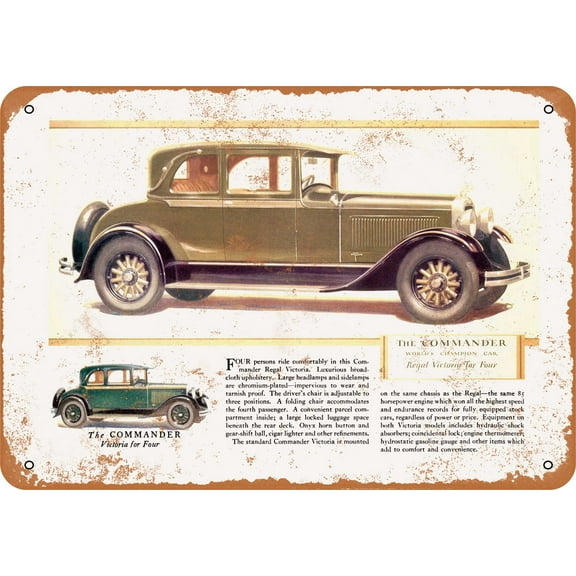 1928 Studebaker Commander Sedan Metal Sign - 7x10 inch - Vintage Look