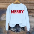 thumbnail image 5 of Chandails d'Automne pour Femmes Chic Joyeux Noël Chandails pour Femmes Joyeux et Chandail à Lettres Imprimées Chandails à Enfiler Hauts Décontractés Chandails à Col Rond, 5 of 5