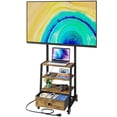 thumbnail image 1 of Soporte enrollable para TV AFLUI con ruedas y soporte, color marrón rústico, 1 of 8