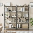 thumbnail image 4 of 5 Tier Bookshelf with Storage, 61 Inch Tall Industrial Book Shelf with Open Display Bookshelves, 5 Shelf Bookcase with Metal Frame for Living Room, Bedroom and Home Office, 4 of 9