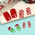 thumbnail image 4 of Christmas Press on Nails KLZYNRO Short Square 24 piezas para mujer, 4 of 7