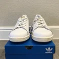 thumbnail image 2 of New Adi-das Stan Smith Classic Sneakers White Beige Leather Men’s Shoes Size 10, 2 of 6