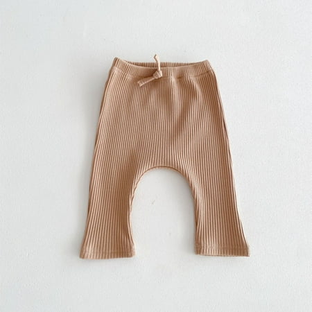 BLTIBY 2024 Baby-Girls Pants Toddler Baby Girls Solid Color Long Pants Leggings Baby Pants Toddler Girl Baby Comfortable Pants Newborn Girl Pants Khaki 9M