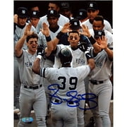 Darryl Strawberry Autographed High Five with Jeter 8" x 10" Photograph