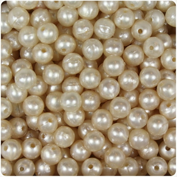 BeadTin Natural Pearl 8mm Round Craft Beads (300pcs)