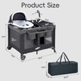 thumbnail image 3 of Pamo Babe 4-in-1 Baby Playard with Bassinet & Changing Table for Newborn,Grey, 3 of 12