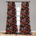 thumbnail image 2 of Floral Window Curtains, Nasturtium Flowers and Purplish Jasmine Petals with Exotic Leaves, Lightweight Decor 2-Panel Set with Rod Pocket, Pair of - 28"x95", Vermilion Green and Lilac, by Ambesonne, 2 of 3