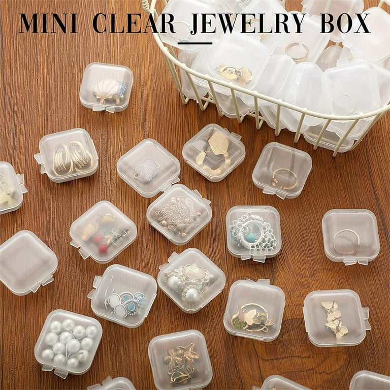 Small Plastic Box Mini Plastic Box Clear Boxes For Medicine Jewellery With  Lock Lid (Size =55Cm X 55Cm X 2Cm) Pack of 24, Square : : Home &  Kitchen
