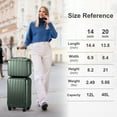 thumbnail image 2 of Zimtown 2 Piece Luggage Set, 20" Carry-On Expandble ABS+PC Luggage Hardside Lightweight Suitcase, 14" Mini Cosmetic Cases, Green, 2 of 10