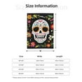 thumbnail image 3 of Day Of The Dead Dia De Los Muertos Throw Blanket for Winter Cabin Ultra-Soft Micro Fleece Blanket, Premium Microfiber, Silky Soft, Plush, Warm and Lightweight for Couch, Sofa, Bed - 80"X60", 3 of 5