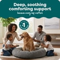 thumbnail image 3 of FurHaven 45" Calming Donut Dog Bed for Large Dogs, Round Plush Donut Design with Soft Filling for Snuggling Comfort, Removable Washable Cover, Jumbo XL, Shaggy Faux Fur, Gray, 3 of 10