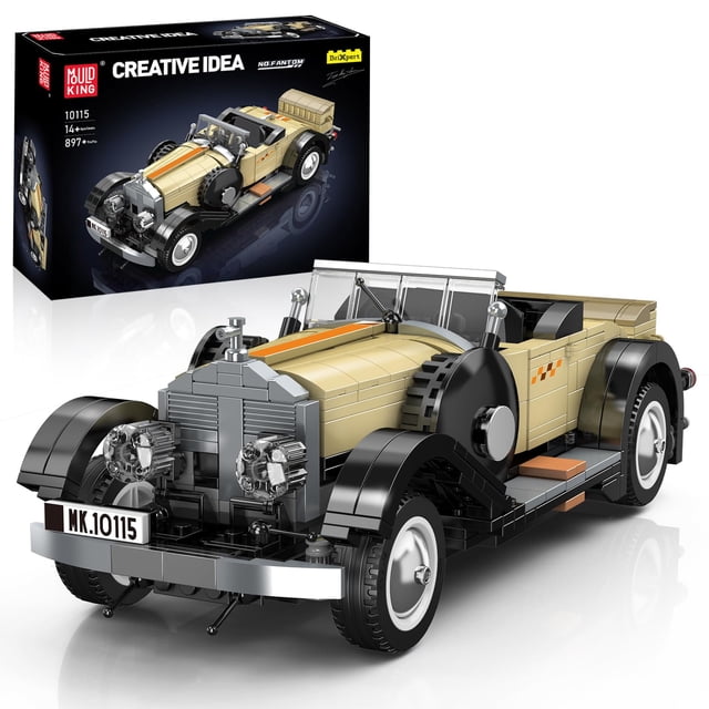 Kit de construcción Mould King Classic Vintage Car a escala 1:16, 897 piezas