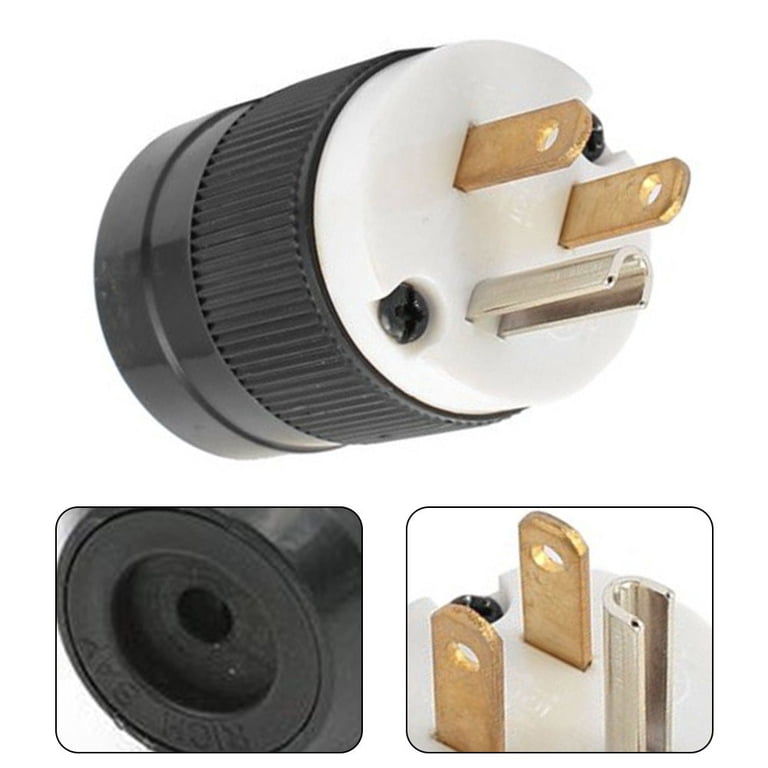 NEMA 6-20P 20A 250V Heavy-Duty Industrial Plug – 3-Wire Straight Blade Male Plug