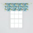 thumbnail image 2 of Ambesonne Tropical Window Valance, Exotic Leaves and Flowers, 54" X 18", Blue Yellow Ivory, 2 of 3