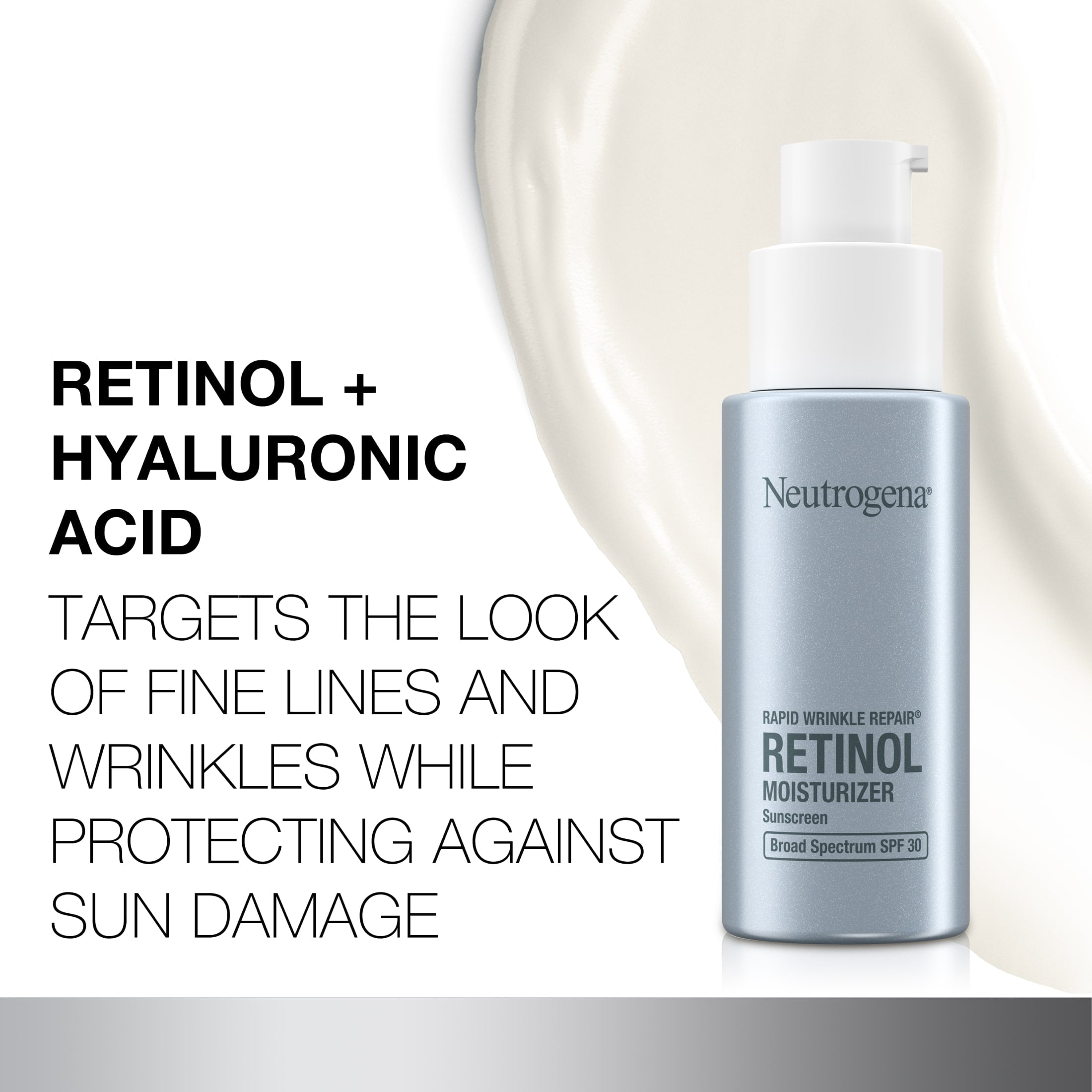 utålmodig Sydøst gåde Neutrogena Rapid Repair Retinol Face Moisturizer with SPF 30, Wrinkle  Cream, 1 oz - Walmart.com
