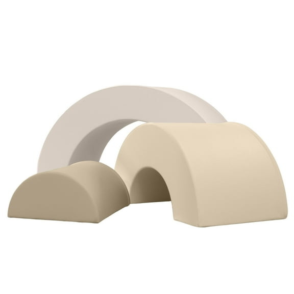 KIDKII Rainbow Classic Soft Foam Play Blocks, Indoor Climber Set for Toddlers, Beige