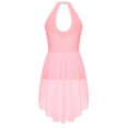 thumbnail image 4 of YONGHS Kids Girls Sleeveless Ballet Dance Leotard Irregular Dress Ballroom Latin Lyrical Dancewear Pink 10, 4 of 7