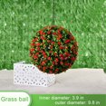 thumbnail image 1 of Bola topiaria grande de flores artificiales, con plantas artificiales, ideal para decoración de interiores y exteriores, bodas, fiestas, jardín, balcón, color rojo, 25 cm., 1 of 7