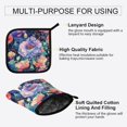 thumbnail image 3 of Yayeee Oven Mitts and Pot Holder Set of 4 Heat Resistant Kitchen Gloves Baking Hot Pad, Puprle Ethereal Floral Harmony, 3 of 5