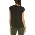thumbnail image 2 of CeCe womens  Scallop Trim Blouse, s, Black, 2 of 3