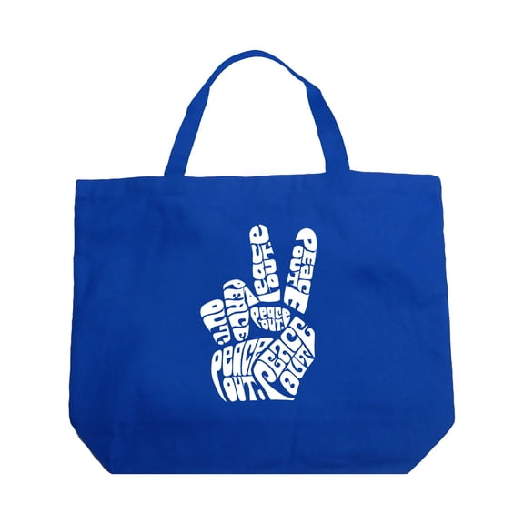 Large Word Art Tote Bag - Peace Out