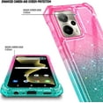 thumbnail image 3 of for Cricket Outlast 5G 2024 Case, AT&T Motivate Pro 5G with [Built-in Screen Protector], [9FT Military Grade Drop Tested] Full-Body Protective Shockproof Bumper Case (Glitter Pink/Aqua), 3 of 5