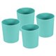 thumbnail image 1 of Uxcell 4" Maceta de plástico redonda para flores, contenedor interior y exterior, paquete de 4 en azul, 1 of 1