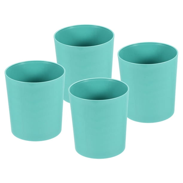 Uxcell 4" Maceta de plástico redonda para flores, contenedor interior y exterior, paquete de 4 en azul