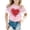 2-Pink, variant on MUXiin Girls Valentines Day Shirt Children's Fashionable Casual Letter Round Neck Short Sleeved T Shirt Top Toddler Valentines Day Gifts