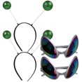thumbnail image 1 of 2 juegos de diadema con antena alienígena, gafas alienígenas novedosas y accesorios para cosplay de alienígena, 1 of 8