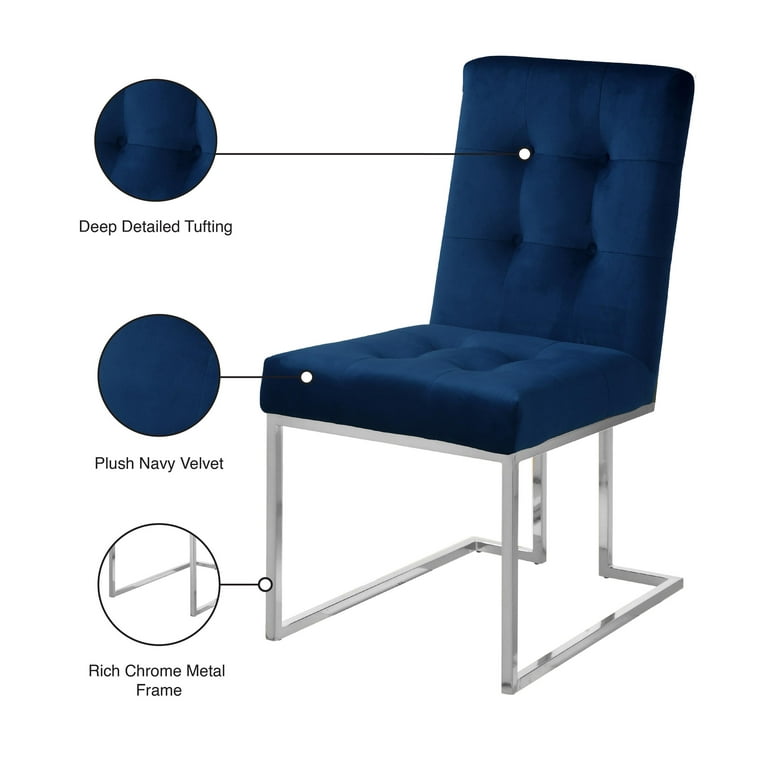 Meridian Furniture Alexis Velvet Dining Chair-Set of 2 Meridian Furniture Alexis Velvet Dining Chair-Set of 2