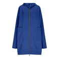 thumbnail image 6 of DHFJKG Womens Zip Up Long Hoodies Solid Color Mid-Length Hooded Jacket With Pockets Winter Leisure Coat, 6 of 6