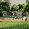 thumbnail image 3 of Asofer 3-PCS Patio Furniture Set, Rocking Bistro Set with Soft Cushion & Coffee Table for Porch, Balcony, Backyard, Gray, 3 of 12