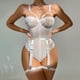 thumbnail image 2 of Gibobby Lencería sexy Conjunto de tirantes de Lencería sexy para mujer Día de San Valentín, ropa interior, conjunto de lencería con cuello en V, Lencería de encaje Día de(Blanco, G), 2 of 5