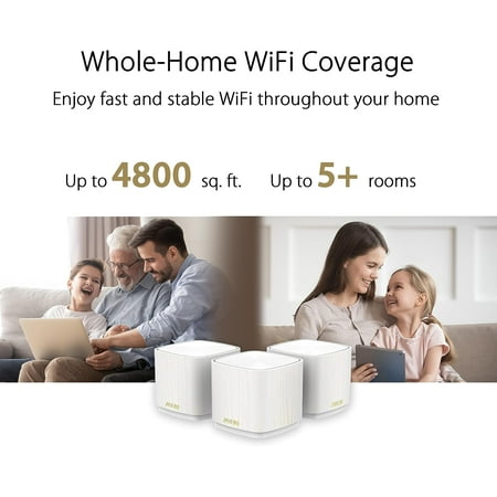 ASUS - ZenWiFi AX1800 Dual-Band WiFi 6 Mesh Wi-Fi System (3-pack) - White