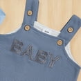 thumbnail image 4 of HCNTES Baby Boy Clothes Fall Winter Outfits Long Sleeve Striped Romper Cute Cartoon Jeans Overalls Pants Set(12-18 Months,b9-Blue), 4 of 7