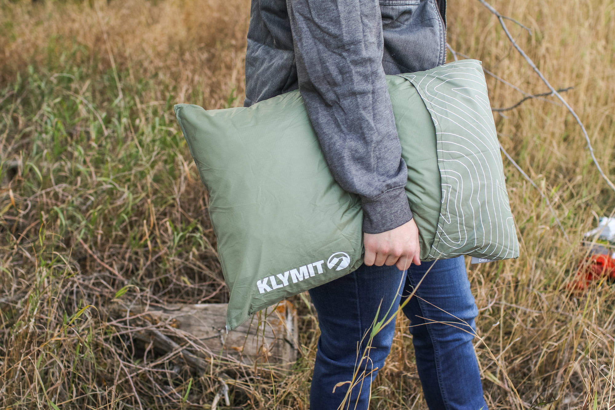 Klymit Drift Car Camp Pillow (Large), 23x16x6.5in, Green
