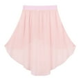 thumbnail image 4 of TiaoBug Kids Girls Ballet Latin Lyrical Dance Skirts High-Low Dance Wrap Skirt Performance Costume Bottoms 6-14 A Pink 6, 4 of 6