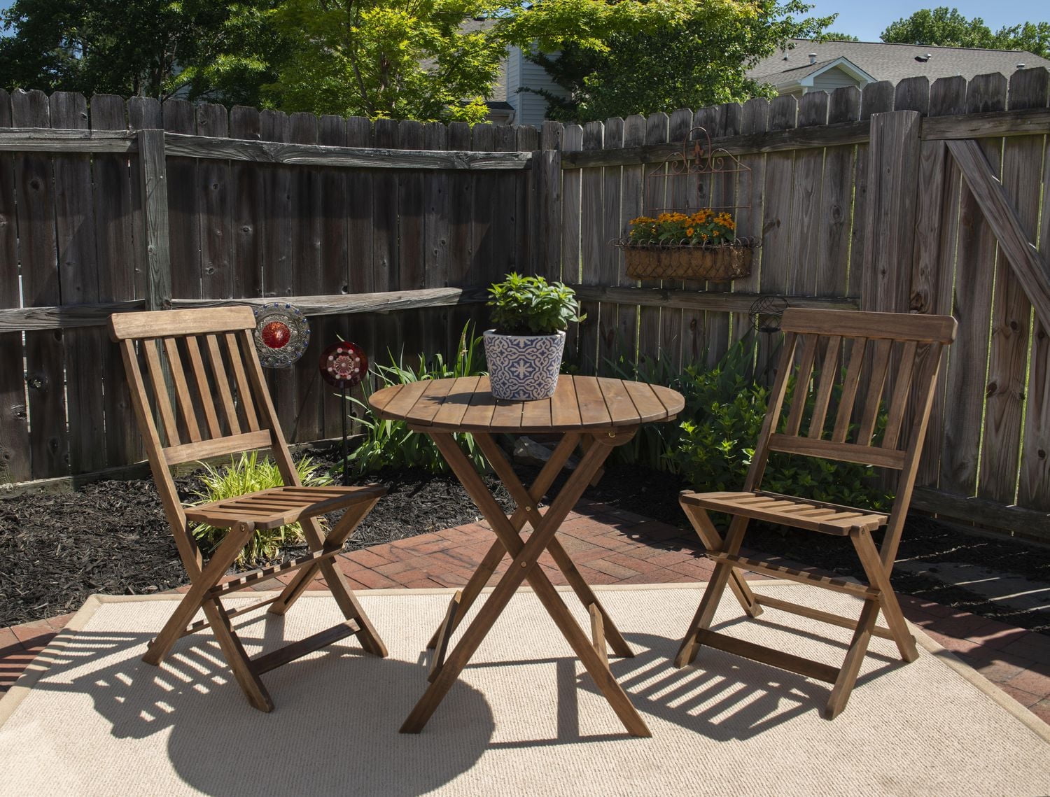 Ensemble de café extérieur en teck