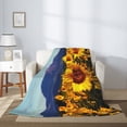 thumbnail image 4 of PHELIKA Mountain Full Of Sunflowers 04 All Season Soft Throw Blanket Lightweight Flannel Fleece Blankets 50" x 60", 4 of 8