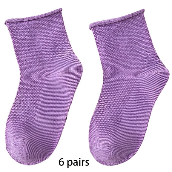 TELOLY 6Pairs Kids Socks4-6Mens Ankle Socks Size 9-11 Men's Socks ,S