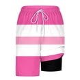 thumbnail image 6 of KIHOUT Men's Striped 2-in-1 Swim Trunks - Polyester, Drawstring Elastic Waist, Lined with Pockets for Beach, Pool and Summer Casual Wear, 6 of 6