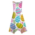 thumbnail image 4 of Minjewel Women's Easter Midi Dress, Round Neck Sleeveless Floral Print Irregular Hem Casual Dress, Spring Church & Garden Party Outfit,Multicolor L, 4 of 8